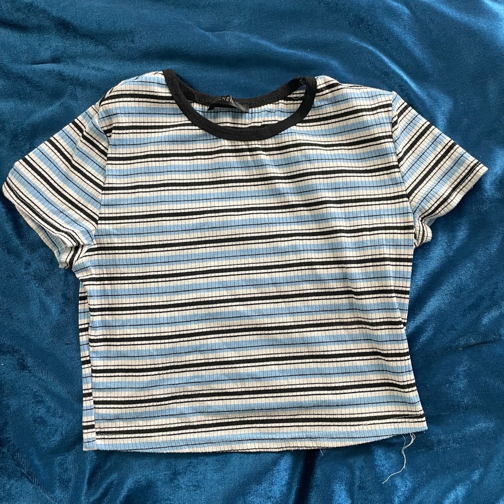 shein striped crop top
